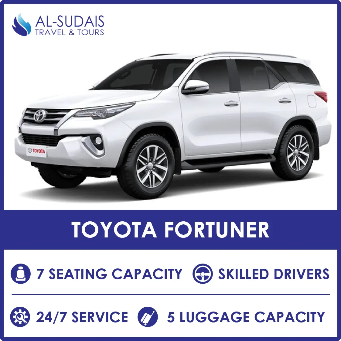 Hire a Toyota Fortuner With a Driver